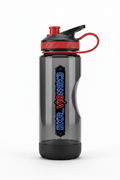 DXR_VI0NIK3 Water Bottle Black and Red with non-slip grip base