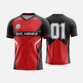 DXR_VI0NIK3 Sports Jersey No. 01 - Red and Black