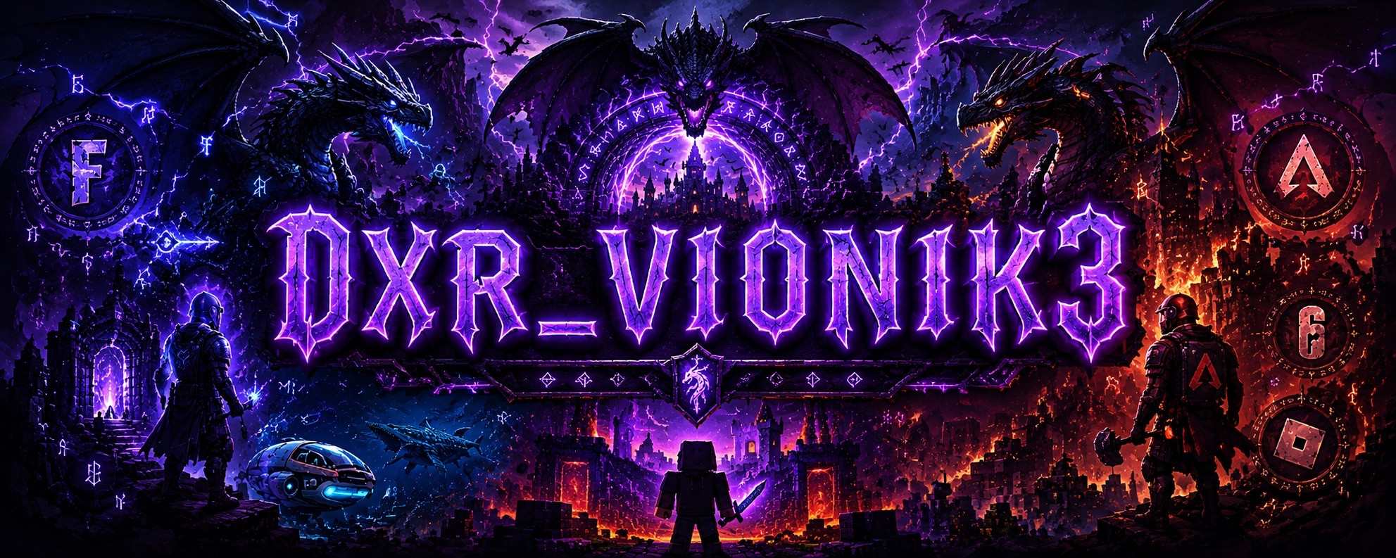 DXR_VI0NIK3 Dragon Banner Gaming Mousepad